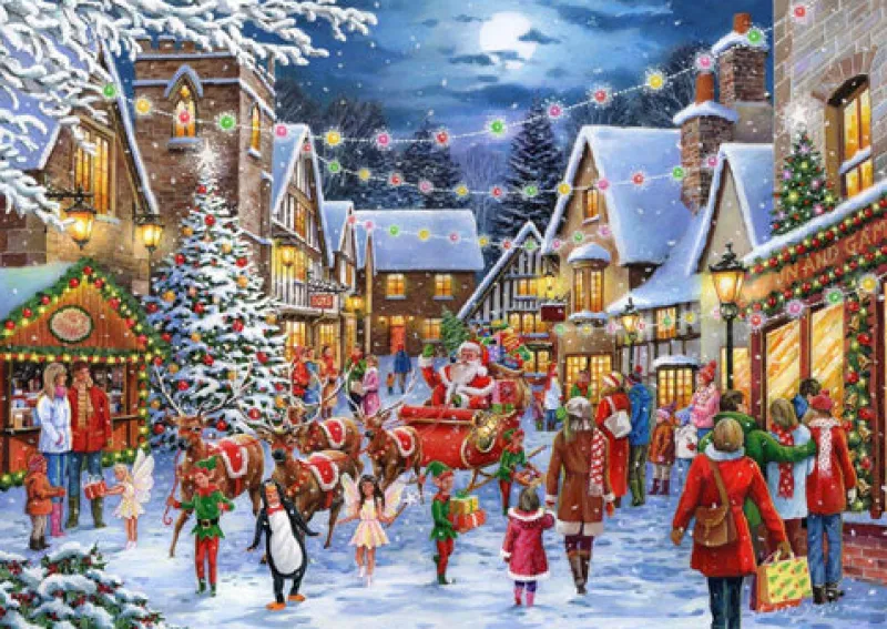 House of Puzzles ** Pre-Order ** HOP - Christmas Shopping - 4 x 500 Piece Hot