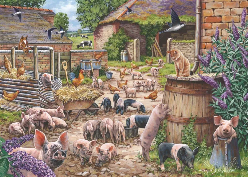 House of Puzzles ** Pre-Order ** HOP - Piglet Pandemonium - 500 Piece Clearance