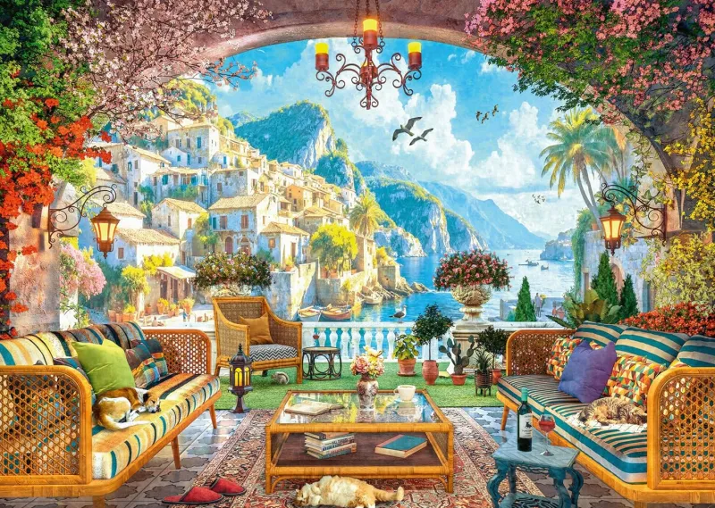 Ravensburger ** Pre-Order ** - Mediterranean Terrace View - 1000 Piece Clearance