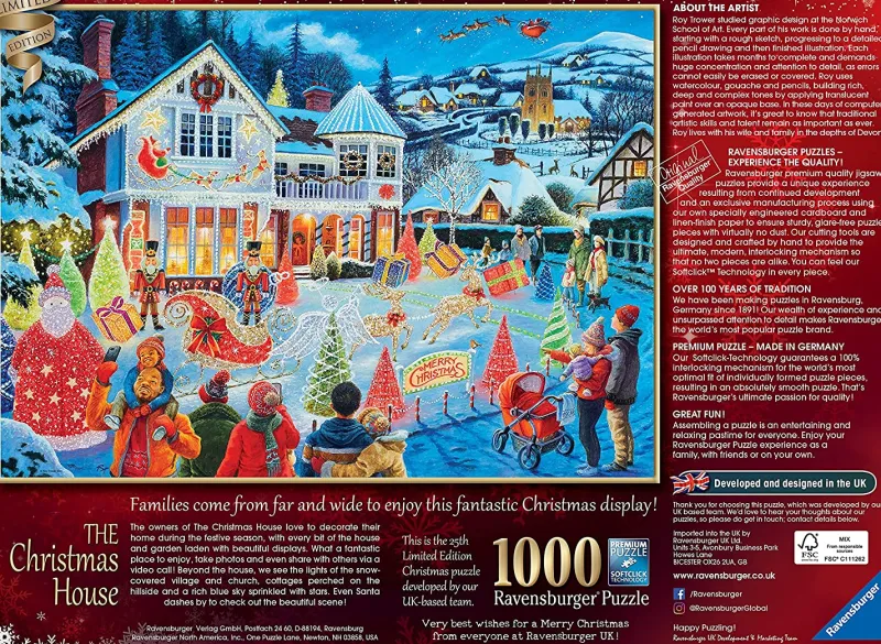 Ravensburger Ravensbuger - The Christmas House Limited Edition - 2021 Special Edition - 1000 Piece Jigsaw Puzzle Hot