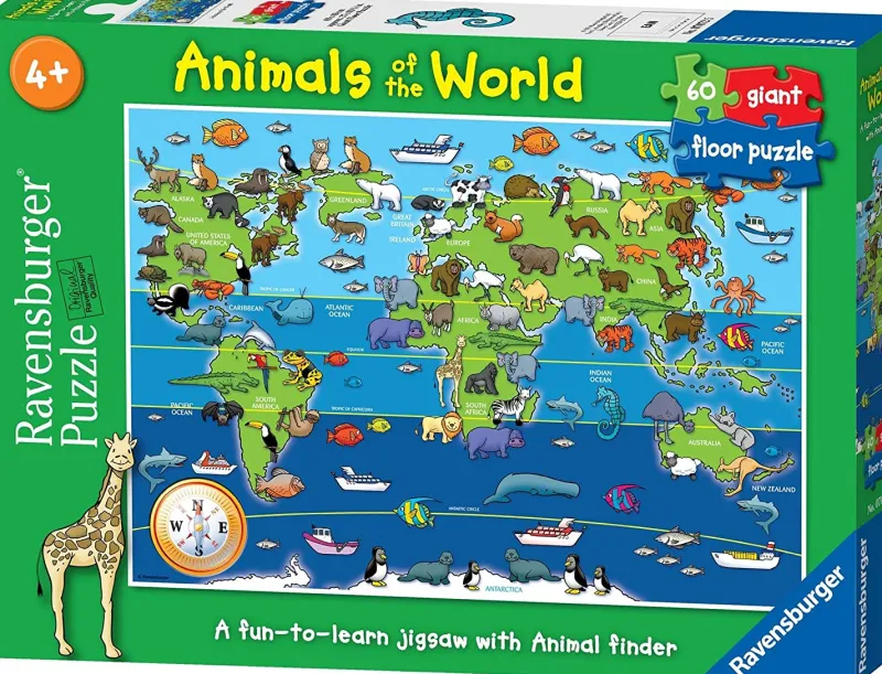 Ravensburger - Animals of the World Giant Floor Puzzle - 60 Piece Jigsaw Puzzle Sale