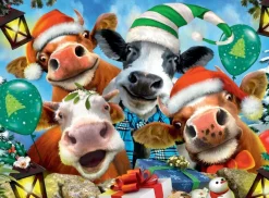 Ravensburger - Christmas Selfies - We Wish Moo a Merry Christmas - 500 Piece Jigsaw Puzzle Hot
