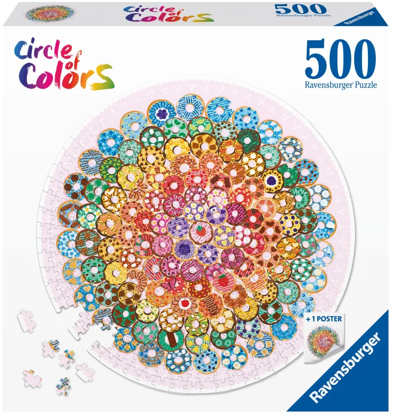 Ravensburger - Circle of Colours - Doughnuts - 500 Piece Jigsaw Puzzle Hot