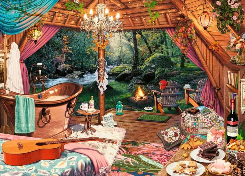 Ravensburger - Cosy Glamping - 500 Piece Large Format Jigsaw Puzzle Hot