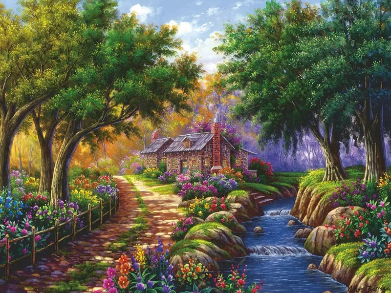 Ravensburger - Cottage by the River - 1500 Piece Jigsaw Puzzle Discount