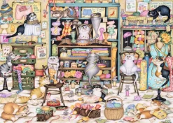 Ravensburger - Crazy Cats - Mrs Hardwick's Haberdashery - 1000 Piece Jigsaw Puzzle New