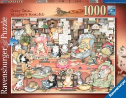 Ravensburger - Crazy Cats - Bingley's Bookclub - 1000 Piece Jigsaw Puzzle Outlet