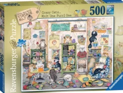 Ravensburger - Crazy Cats Vintage - Knit one, Purrl one - 500 Piece Jigsaw Puzzle Best
