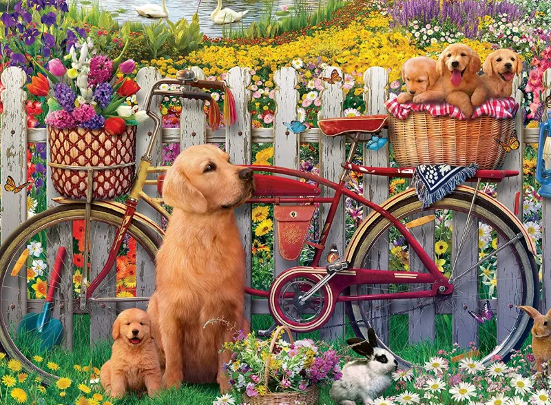 Ravensburger - Cute Dogs in the Garden - 500 Piece Jigsaw Puzzle Fashion