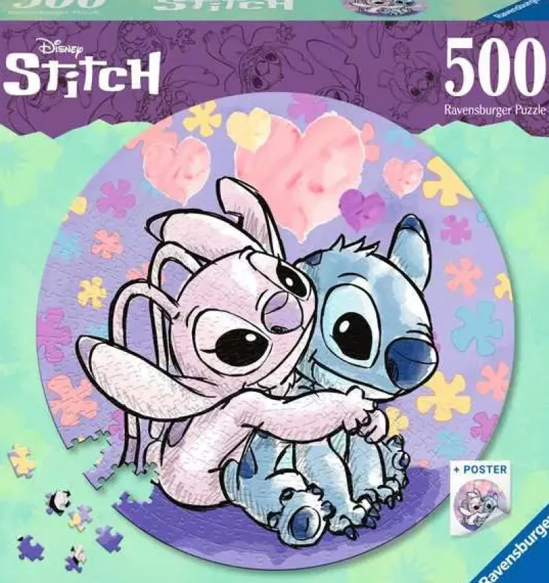 Ravensburger - Disney Stich - 500 Piece Circular Jigsaw Puzzle New