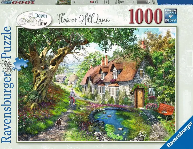 Ravensburger - Down the Lane No.1, Flower Hill Lane - 1000 Piece Jigsaw Puzzle Online