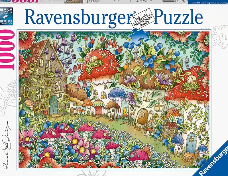 Ravensburger - Floral Mushroom Houses - 1000 Piece Jigsaw Puzzle Fashion