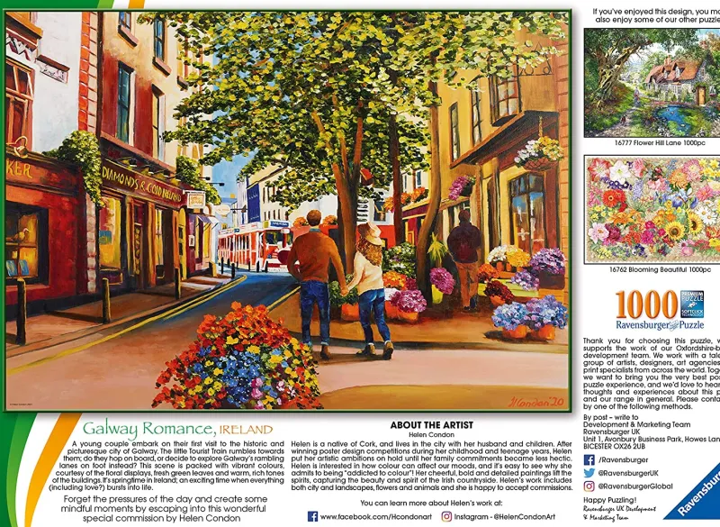 Ravensburger - Galway Romance, Irish Collection No 2 -1000 Piece Jigsaw Puzzle Outlet