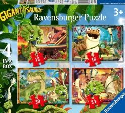 Ravensburger - Gigantosaurus 4 in a Box - 12, 16, 20 and 24 Piece Jigsaw Puzzles Hot