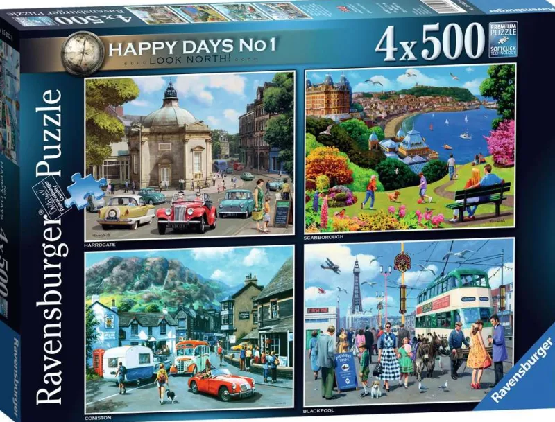 Ravensburger - Happy Days No 1, Look North! - 4 x 500 Piece Jigsaw Puzzle Hot