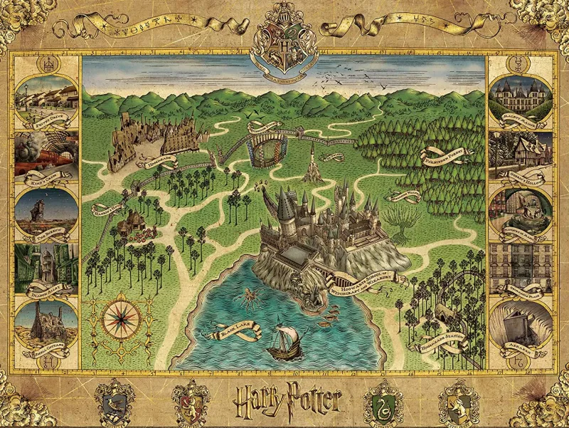 Ravensburger - Harry Potter Hogwarts Map -1500 Piece Jigsaw Puzzle Online