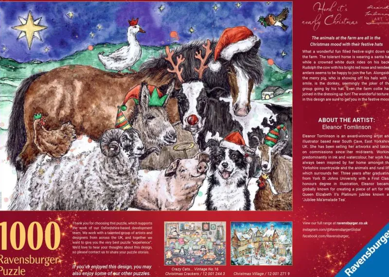 Ravensburger - Herd it’s nearly Christmas - 1000 Piece Jigsaw Puzzle Outlet