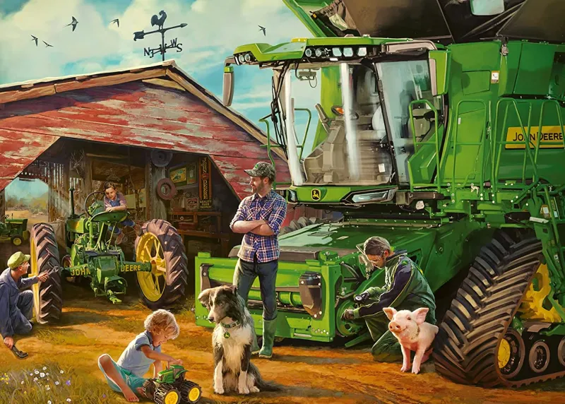Ravensburger - John Deere Then & Now - 1000 Piece Jigsaw Puzzle Hot