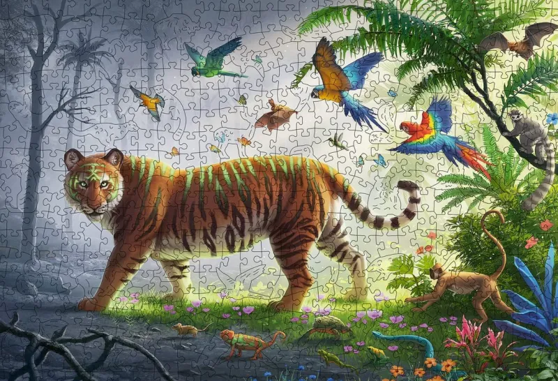 Ravensburger - Jungle Tiger - 500 Piece Wooden Jigsaw Puzzle Clearance