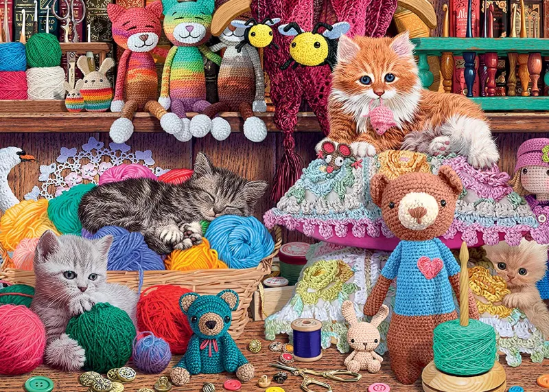 Ravensburger - Knitty Kitty - 1000 Piece Jigsaw Puzzle Sale