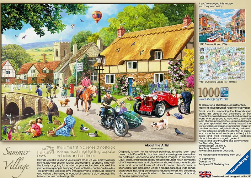 Ravensburger - Leisure Days Number 1 Summer Village - 1000 Piece Jigsaw Puzzle Best