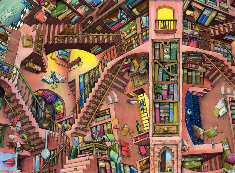 Ravensburger - Ludicrous Library - 500 Piece Jigsaw Puzzle Hot