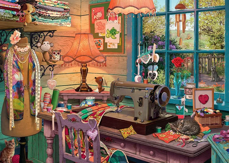 Ravensburger - My Haven No 4, The Sewing Shed - 1000 Piece Jigsaw Puzzle Discount