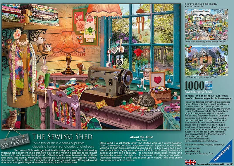Ravensburger - My Haven No 4, The Sewing Shed - 1000 Piece Jigsaw Puzzle Discount