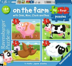 Ravensburger - On the Farm My First Puzzles - 2,3,4,5 Piece Jigsaw Puzzles Clearance