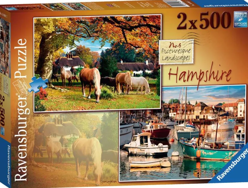 Ravensburger - Picturesque Hampshire - 2 x 500 Piece Jigsaw Puzzle Best