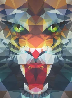 Ravensburger - Polygon Lion - 500 Piece Jigsaw Puzzle New