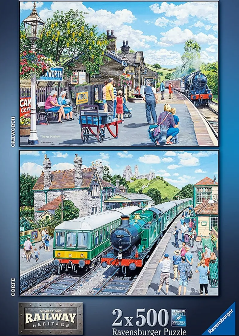 Ravensburger - Railway Heritage No 1 - 2 x 500 Piece Jigsaw Puzzles Fashion