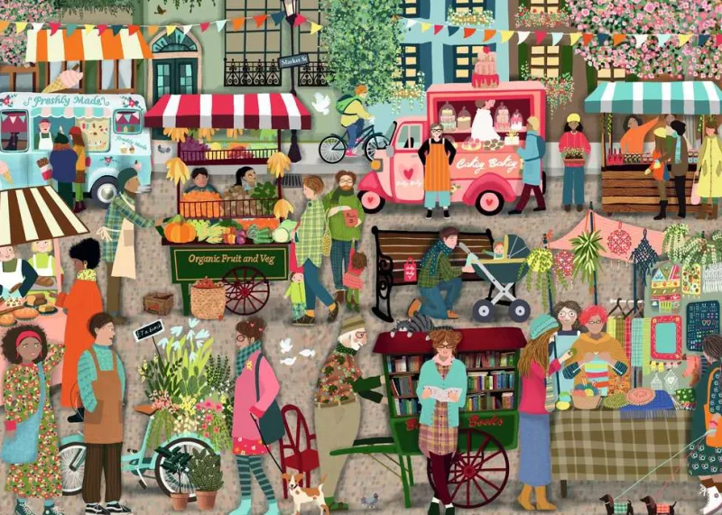 Ravensburger - Street Market - 1000 Piece Jigsaw Puzzle Hot