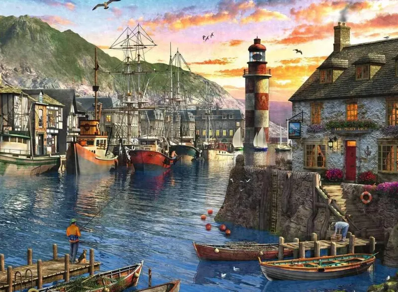 Ravensburger - Sunrise at the Port - 500 Piece Jigsaw Puzzle Sale