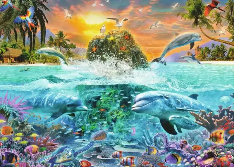 Ravensburger - The Underwater Island - 1000 Piece Jigsaw Puzzle Online