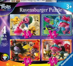 Ravensburger - Trolls 2 World Tour, 4 in Box - 12, 16 ,20 and 24 Piece Jigsaw Puzzles Discount