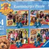 Ravensburger 3035 Waffle The Wonder Dog 4 In A Box (12, 16, 20, 24 piece) Jigsaw Puzzles Clearance