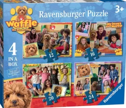Ravensburger 3035 Waffle The Wonder Dog 4 In A Box (12, 16, 20, 24 piece) Jigsaw Puzzles Clearance