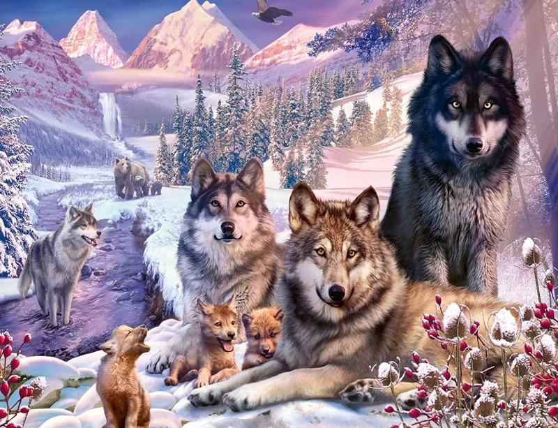 Ravensburger - Wolves In The Snow - 2000 Piece Jigsaw Puzzle Discount