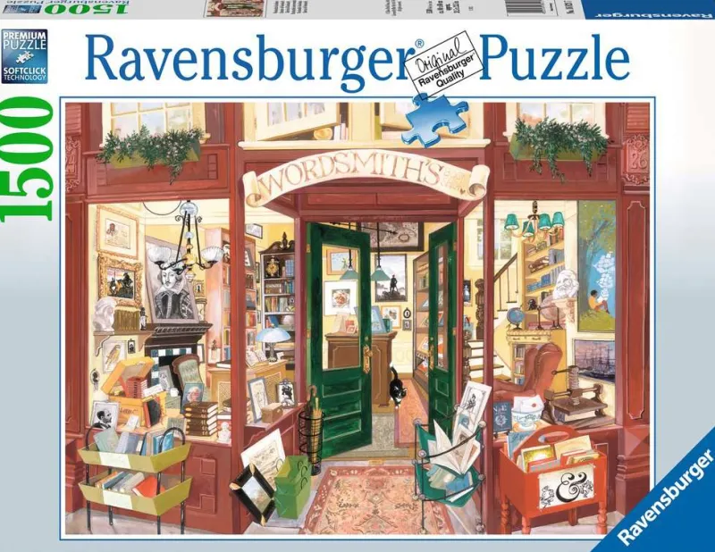Ravensburger - Wordsmith's Bookshop - 1500 Piece Jigsaw Puzzle Sale