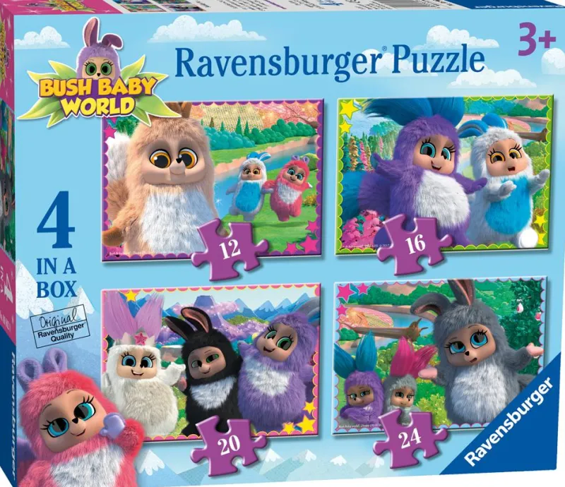 Ravensburger Bush Baby World 4 in a Box (12, 16, 20, 24pc) Jigsaw Puzzles Sale