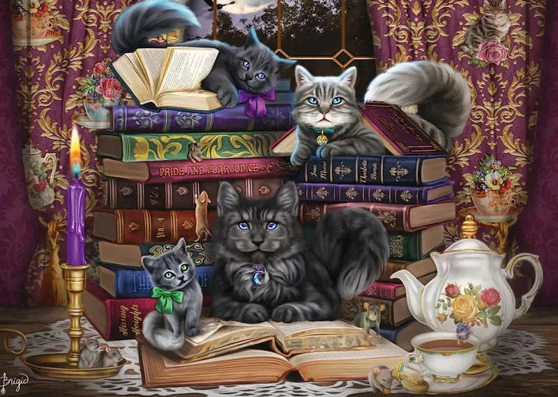 Schmidt - Brigid Ashwood: Storytime Cats - 1000 Piece Jigsaw Puzzle Clearance