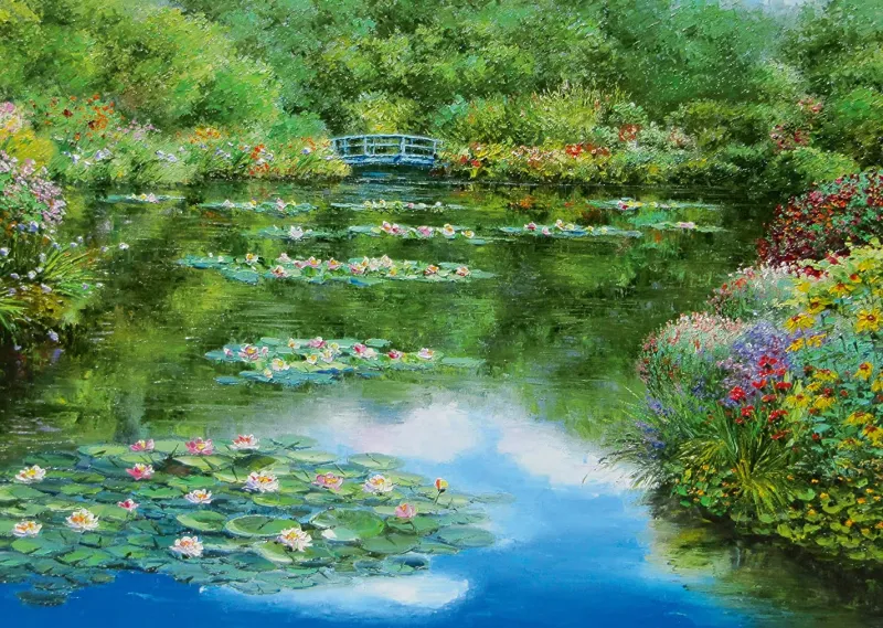 Schmidt - Sam Park - Water Lily Pond - 1000 Piece Jigsaw Puzzle New