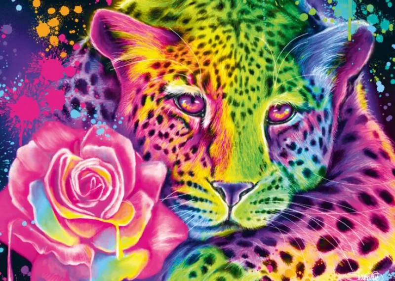 Schmidt - Sheena Pike: Neon Rainbow Leopard - 1000 Piece Jigsaw Puzzle Best