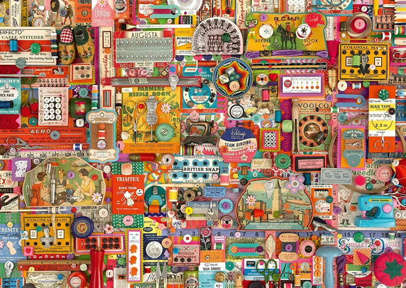 Schmidt - Shelley Davies: Vintage Sewing Supplies - 1000 Piece Jigsaw Puzzle Clearance