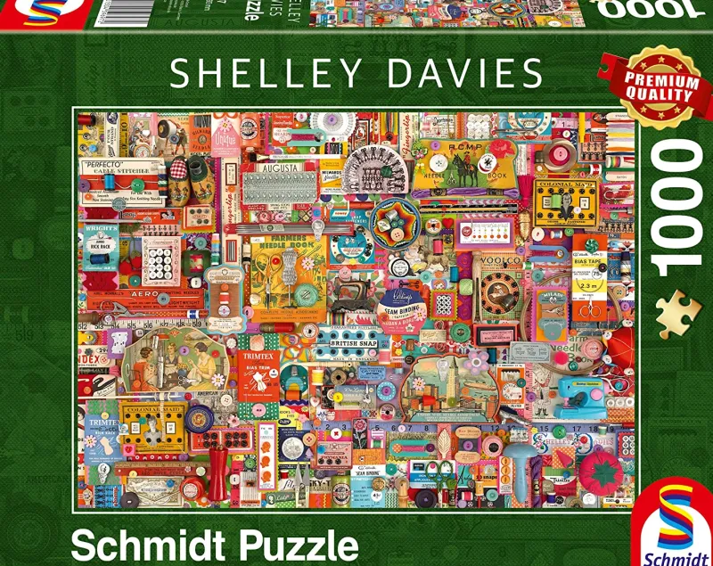 Schmidt - Shelley Davies: Vintage Sewing Supplies - 1000 Piece Jigsaw Puzzle Clearance