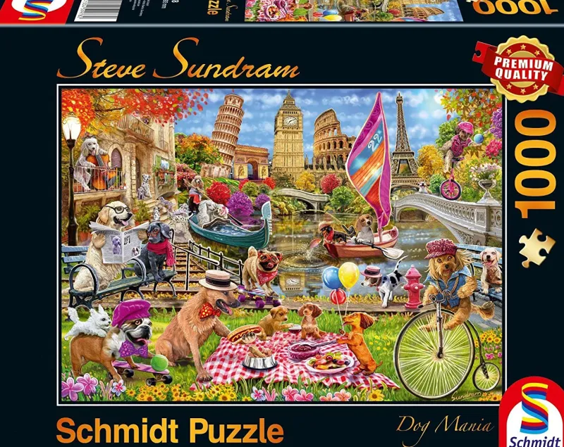 Schmidt - Steve Sundram: Dog Mania - 1000 Piece Jigsaw Puzzle Hot