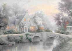 Schmidt - Thomas Kinkade: Lamplight Manor/Winter in Lamplight Manor - 2 x 1000 Piece Jigsaw Puzzle Clearance