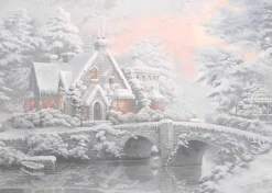 Schmidt - Thomas Kinkade: Lamplight Manor/Winter in Lamplight Manor - 2 x 1000 Piece Jigsaw Puzzle Clearance