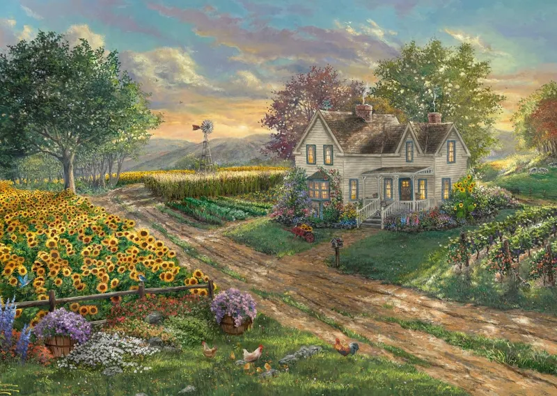 Schmidt - Thomas Kinkade: Sunflower Fields - 1000 Piece Jigsaw Puzzle Best